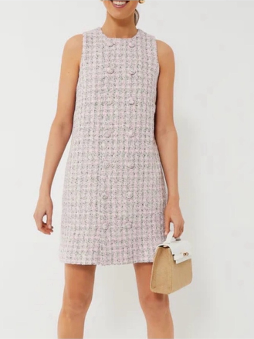 POMANDER PLACE x tuckernuck tweed Bianca pink mini dress weekend travel